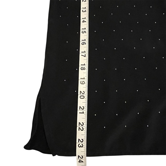 Sandro Paris Black Silver Embellished Dot Cap Sleeve Silk and Cotton Blend Top - Picture 5 of 6